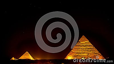 Pyramids at night
