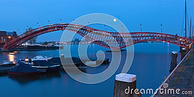 Python Bridge in Amsterdam - night scene