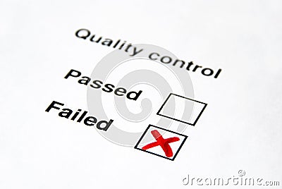 Quality control - failed