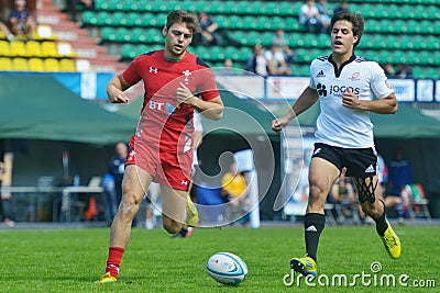 Quarter final match Wales vs Portugal in Rugby 7 Grand Prix Series in Moscow