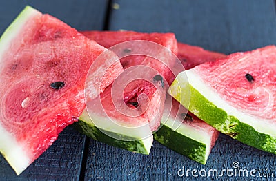 Quarter juicy, sweet slices of watermelon, freshness