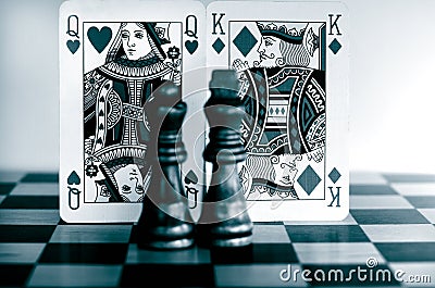 Queen and King face cards