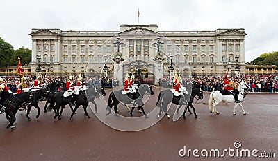 Queen s Royal Horse Guards ride past Buckingham Palace