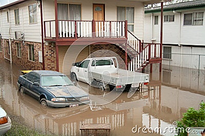 Queensland Floods: Cars under water