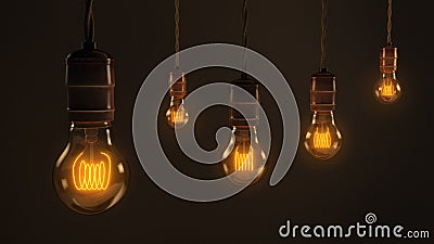 Quintet of Vintage Light Bulbs