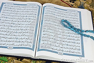 Quran,Islam book with rosary
