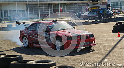 Racing car in drift contest