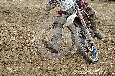 Racing motocross driver