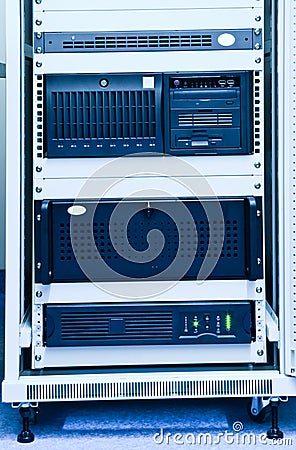 Rack with computers