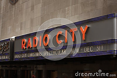 Radio city sign , New York City