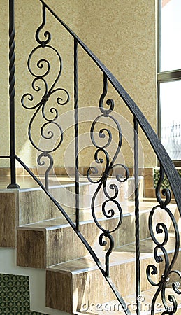 Railing internal stairs in a building