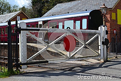 Railroad with crossing gate