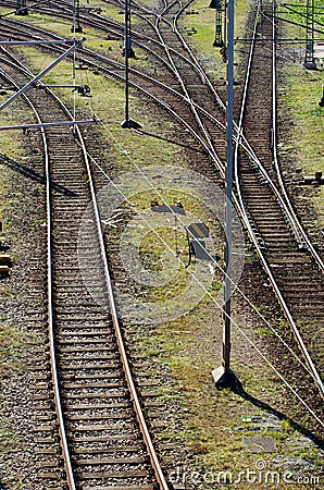 Railroad crossing on gravel