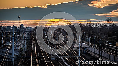 Railroad to Milan city