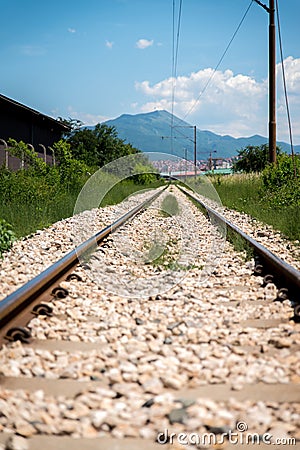 Railroad Track Goes Ahead