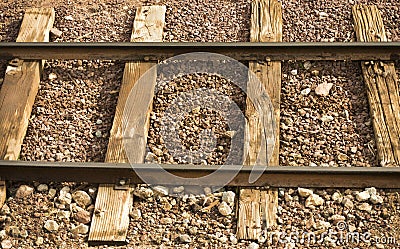  Free Stock Photography: Railway line with wooden sleepers and gravel