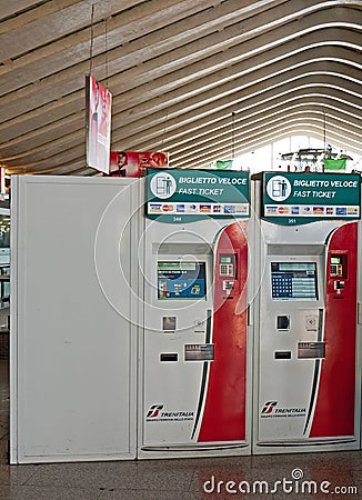 Railway ticket machines in Italy