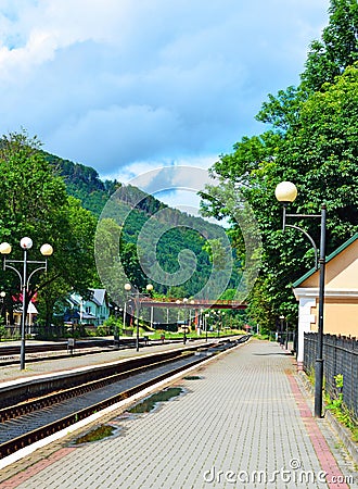 Railway track at the railway station