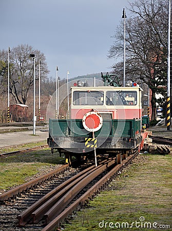 Railway trolley at railway station