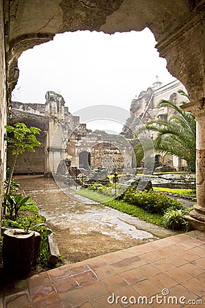 Rain over ruins