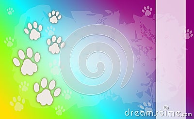 Rainbow background wiht dog paws