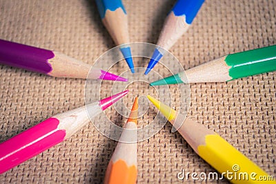 Rainbow colored pencils