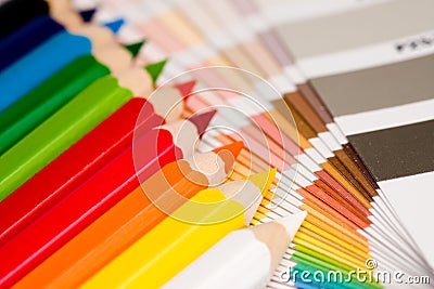 Rainbow of colored pencils