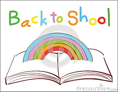 Rainbow over the book back to school