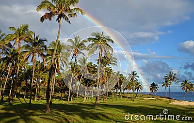 Rainbow over the Easter Island