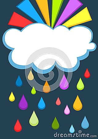 Rainbow and rain cloud greeting card