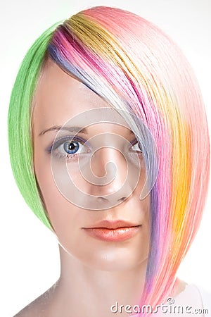 Rainbowed Hair Stock Photography - Image