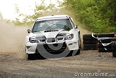 Rally car in action