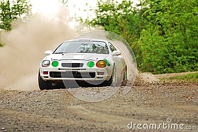 Rally car in action