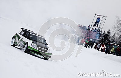 Rally car in action