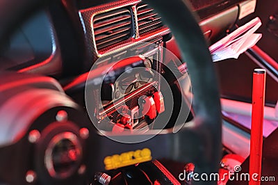 Rallye car cockpit