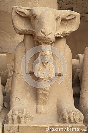 Ram-headed Sphinx statue inside Temples of Karnak