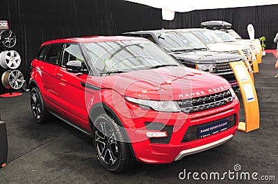 Range Rover cars at auto show