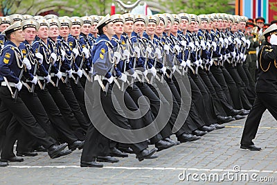 Rank of soldiers of navy march