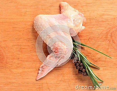 Raw chicken wing