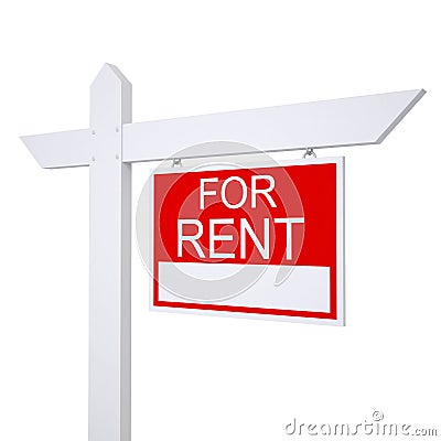 Real Estate Signs on Real Estate For Rent Sign  Isolated Render On White Background