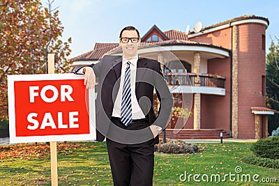 Realtor advertising a house for sale