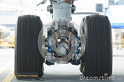 Rear landing gear of wide-body airplane