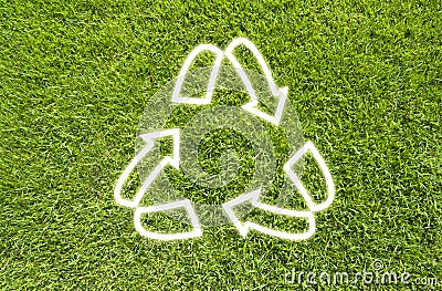 Recycle on Green grass