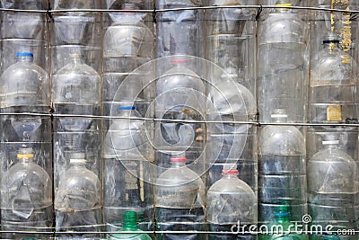 Recycled plastic water bottles