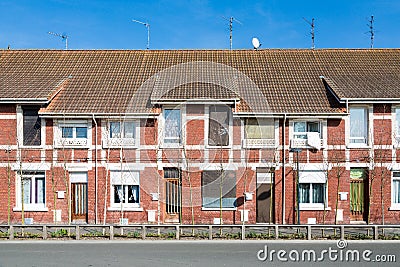 Red brick houses in France