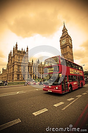 Red bus in London