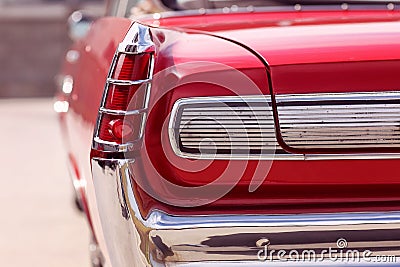 Red car retro vintage elegant sunny day
