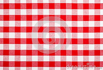 Red checked fabric tablecloth
