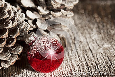 Red Christmas Ornament Pinecones