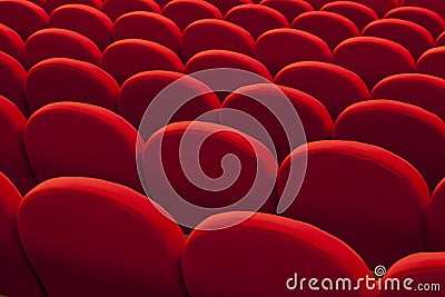 Red cinema or theatre empty seats